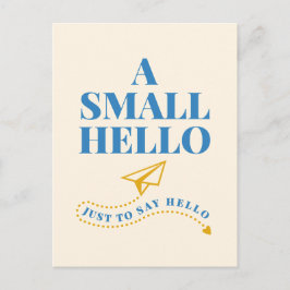 A Small Hello Playful Typography Design Postkarte