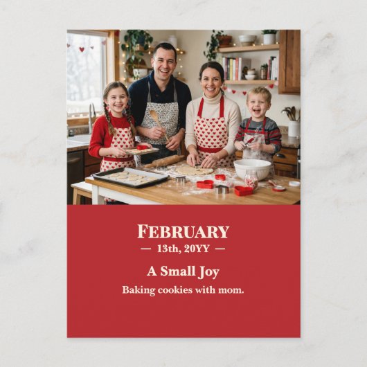 A Small Joy February Memory Photo Postcard Postkarte (Vorderseite)