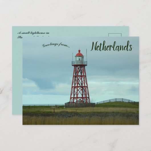 A Small Lighthouse in Stavoren Netherlands Postkarte (Vorne/Hinten)
