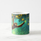 A smiling young monkey swinging through lush tropi kaffeetasse (Mittel)