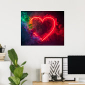 A Smoking Red Hot Heart on a Modern Wall Poster (Heimbüro)