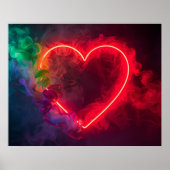 A Smoking Red Hot Heart on a Modern Wall Poster (Vorne)
