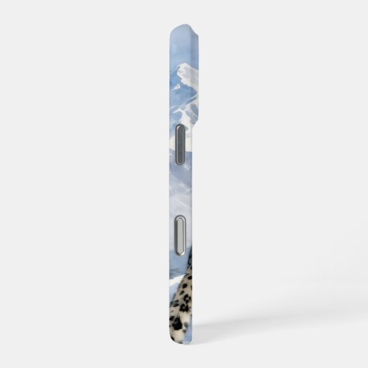 A Snow Leopard on Snowy Peak iPhone Hülle (Rechte Seite)