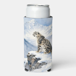 A Snow Leopard on Snowy Peak Personalized Selters Dosenkühler