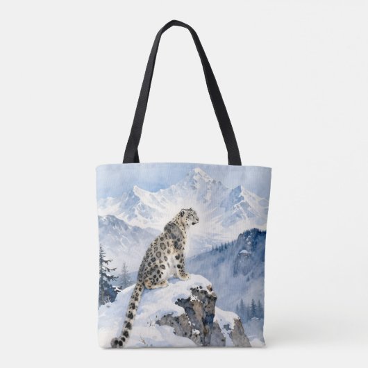 A Snow Leopard on Snowy Peak Tasche (Rückseite)