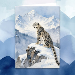 A Snow Leopard Poem and Birthday Wishes Karte