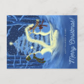 A Snowman Christmas Feiertagspostkarte (Vorderseite)