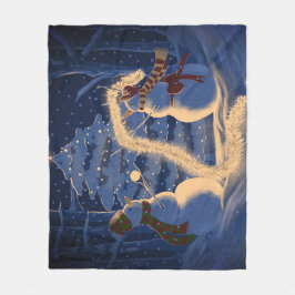 A Snowman Christmas Fleecedecke