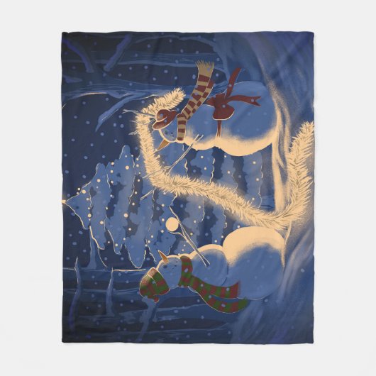 A Snowman Christmas Fleecedecke (Vorderseite)