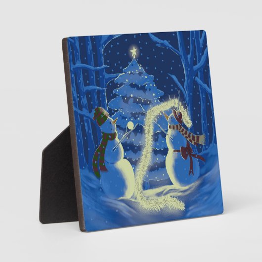 A Snowman Christmas Fotoplatte (Vorderseite)