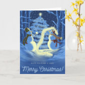 A Snowman Christmas Holiday Karte (Gelbe Blume)