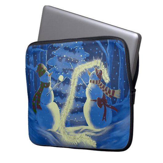 A Snowman Christmas Laptopschutzhülle (Vorderseite Links)