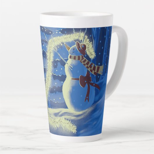 A Snowman Christmas Latte Mug Milchtasse (Rechte Ecke)