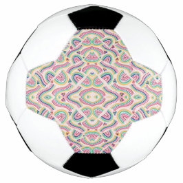 A soccer ball featuring black and white panels 