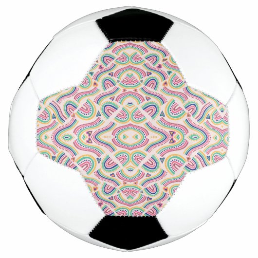 A soccer ball featuring black and white panels  (Vorderseite)