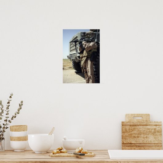 A soldier provides security for Marines Poster (Küche)