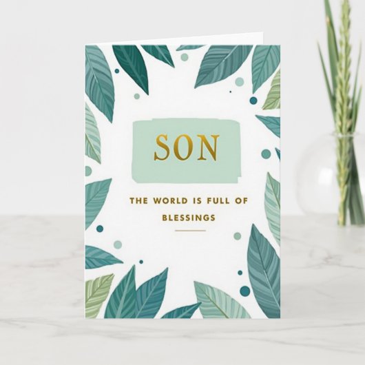 A Son Cherished Message Card Karte (Vorderseite)