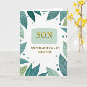 A Son Cherished Message Card Karte (Gelbe Blume)
