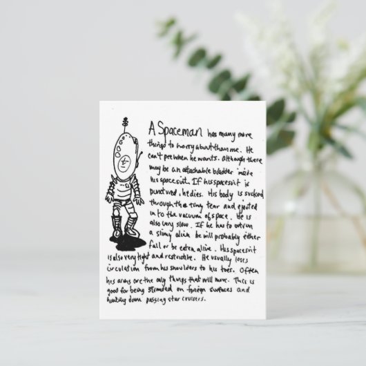 A Spaceman Postkarte (Stehend Vorderseite)