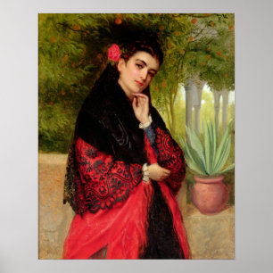 A Spanish Beauty, 1872 (oil on canvas) Poster