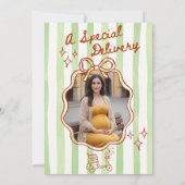 A special Delivery Photo Green Invitation Einladung (Rückseite)