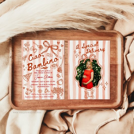 A special Delivery Photo Red Invitation Einladung