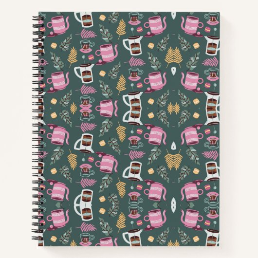 A spiral-bound notebook with a festive pattern notizblock (Vorderseite)