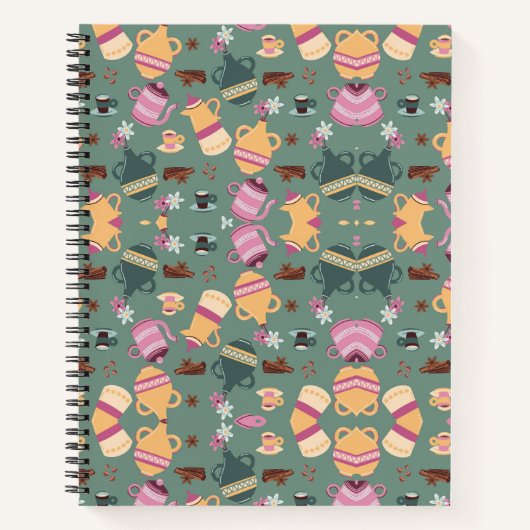 A spiral-bound notebook with a playful pattern notizblock (Vorderseite)