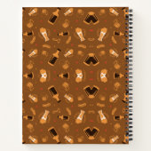 A spiral notebook with a brown cover notizblock (Rückseite)