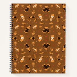 A spiral notebook with a brown cover notizblock