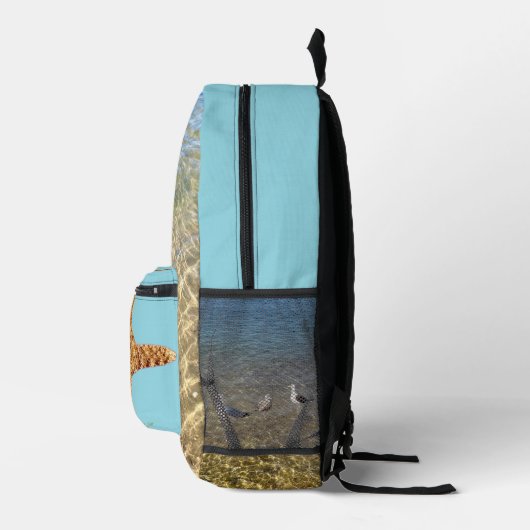A splash of a backpack.  bedruckter rucksack (Rechts)