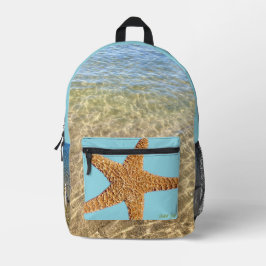 A splash of a backpack.  bedruckter rucksack