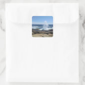 A Splash of Adventure at Schoodic Point Quadratischer Aufkleber (Tasche)