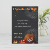 A Spooktacular Night | Pumpkins & Spider Halloween Einladung (Stehend Vorderseite)