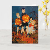 "A SPOOKY NIGHT SHOW" VINTAG HALLOWEEN GREETING KARTE (Gelbe Blume)