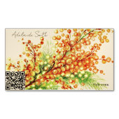 a spring branch of mimosa, bright, yellow magnetische visitenkarte (Vorderseite)