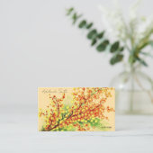 a spring branch of mimosa, bright, yellow visitenkarte (Stehend Vorderseite)