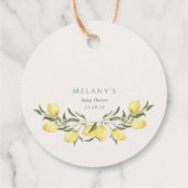 A Squeeze of Thanks Lemon Citrus Baby Shower Geschenkanhänger (Rückseite)