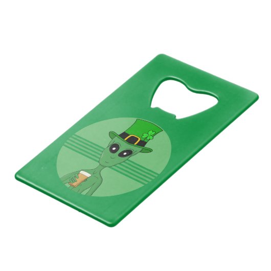 A St. Patrick's Alien Geldbeutel Flaschenöffner (Rückseite Schrägansicht)