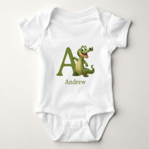A steht für Alligator Personalisieren Baby Strampler