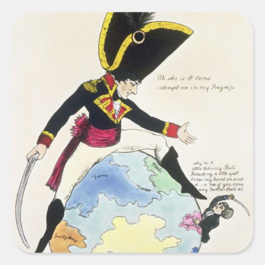 A Stoppage to a Stride over the Globe, 1803 Quadratischer Aufkleber (Vorderseite)