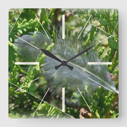 A stray feather quadratische wanduhr (Vorderseite)