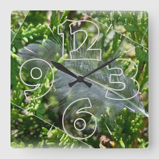 A stray feather quadratische wanduhr (Vorderseite)