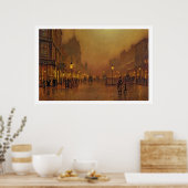 A Street at Night (Öl auf Tafel) Poster (Küche)
