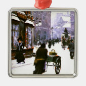 A Street Scene in Winter, Copenhagen Ornament Aus Metall (Vorne)