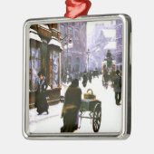 A Street Scene in Winter, Copenhagen Ornament Aus Metall (Links)