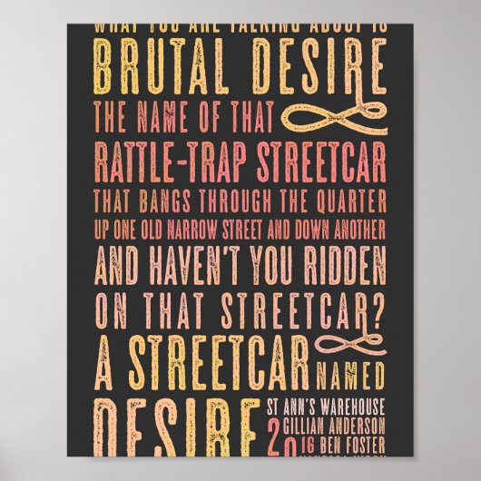 A Streetcar Named Desire Quote  Poster (Vorne)