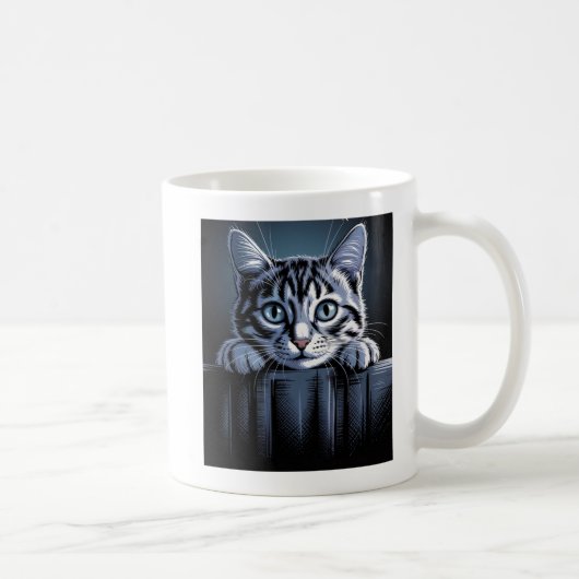 A Striking Cat Illustration – Bold Artistic Feline Kaffeetasse (Rechts)