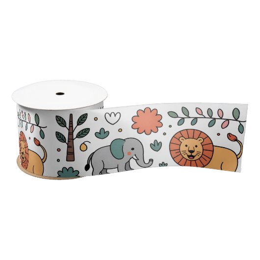 A strip of patterned tape  satinband (Spule)