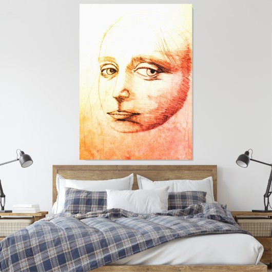 A study of da Vinci, sketch of a girl, by DCB Leinwanddruck (Insitu (Schlafzimmer))